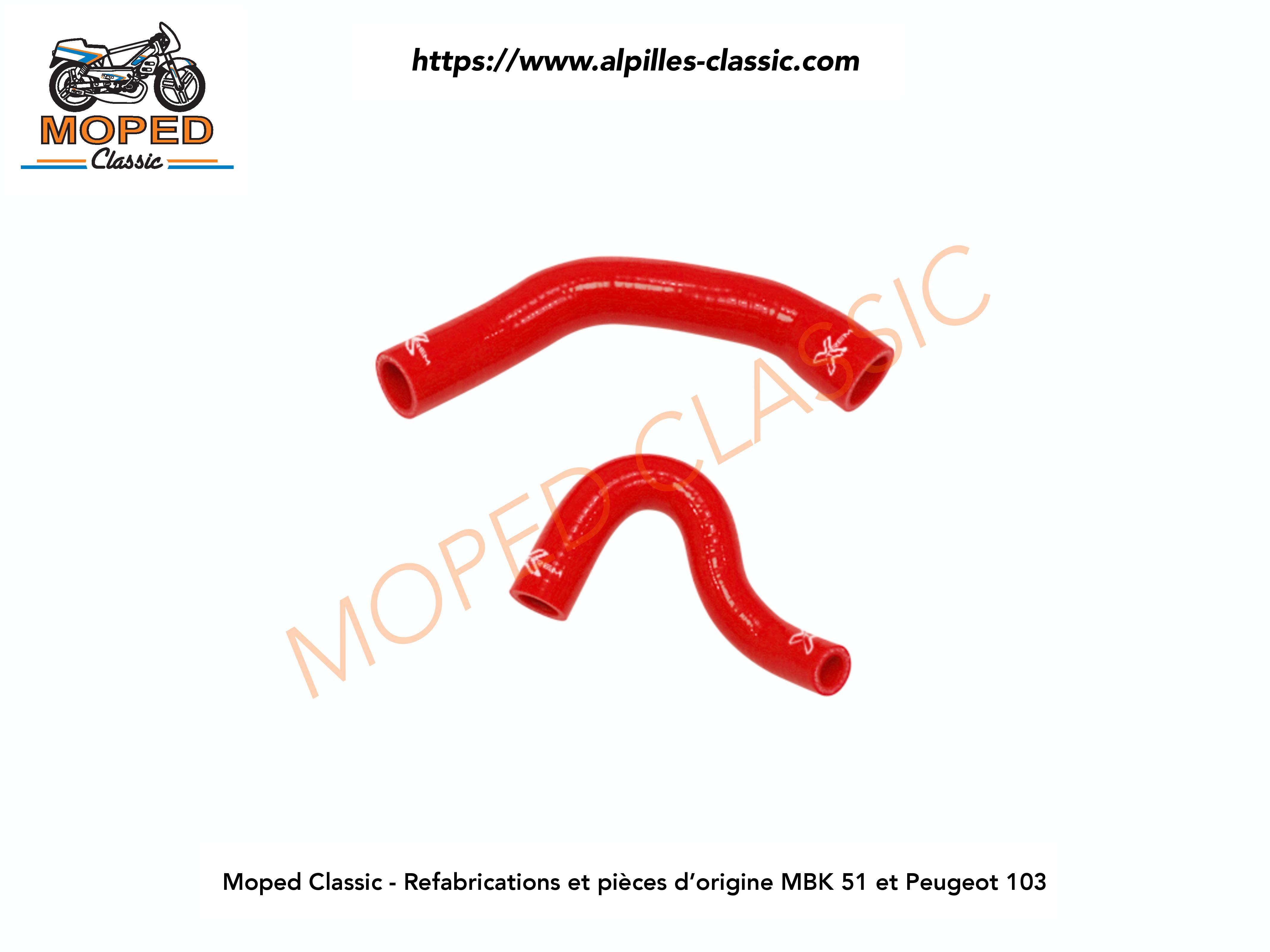 DURITES REFROIDISSEMENT RACING MBK 51 SILICONE ROUGE (PAIRE)