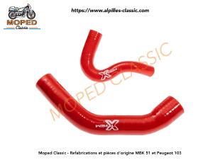 DURITES REFROIDISSEMENT RACING MBK 51 SILICONE ROUGE (PAIRE)